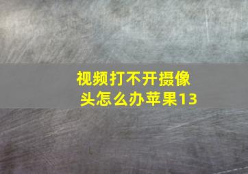 视频打不开摄像头怎么办苹果13