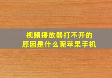 视频播放器打不开的原因是什么呢苹果手机