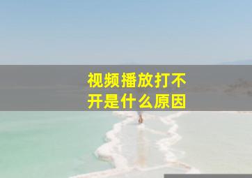 视频播放打不开是什么原因