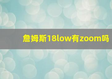 詹姆斯18low有zoom吗