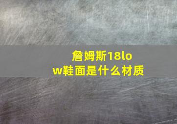 詹姆斯18low鞋面是什么材质