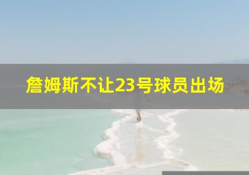 詹姆斯不让23号球员出场