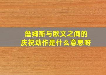 詹姆斯与欧文之间的庆祝动作是什么意思呀