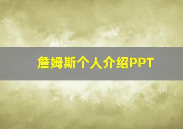 詹姆斯个人介绍PPT