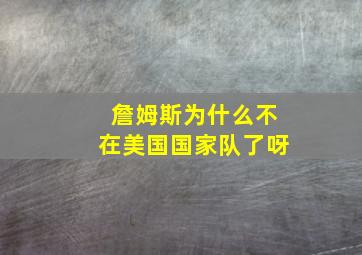 詹姆斯为什么不在美国国家队了呀