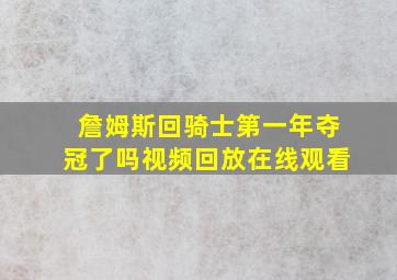 詹姆斯回骑士第一年夺冠了吗视频回放在线观看