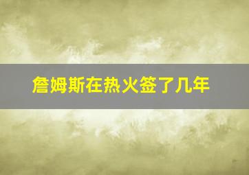 詹姆斯在热火签了几年