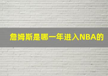 詹姆斯是哪一年进入NBA的