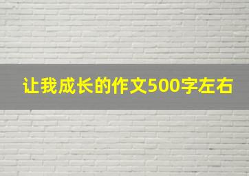 让我成长的作文500字左右