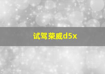 试驾荣威d5x