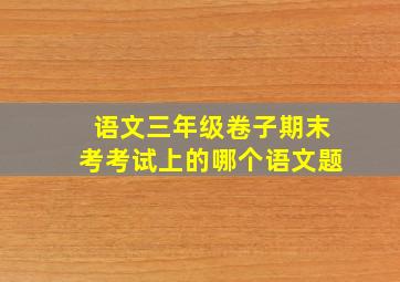 语文三年级卷子期末考考试上的哪个语文题