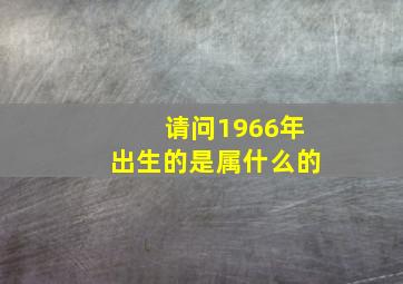 请问1966年出生的是属什么的