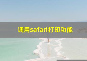 调用safari打印功能