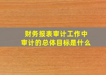 财务报表审计工作中审计的总体目标是什么