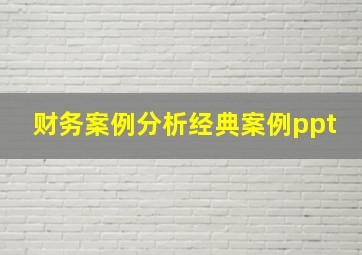 财务案例分析经典案例ppt