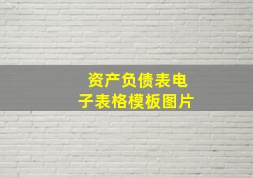 资产负债表电子表格模板图片