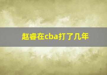 赵睿在cba打了几年