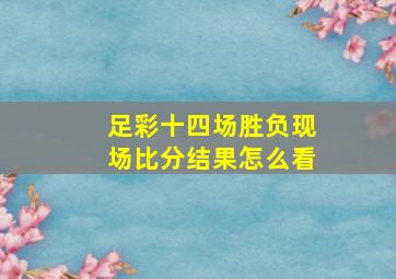 足彩十四场胜负现场比分结果怎么看