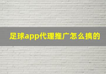 足球app代理推广怎么搞的