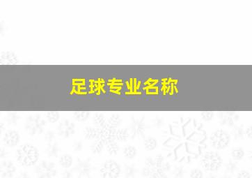 足球专业名称