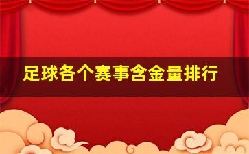 足球各个赛事含金量排行