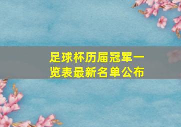 足球杯历届冠军一览表最新名单公布