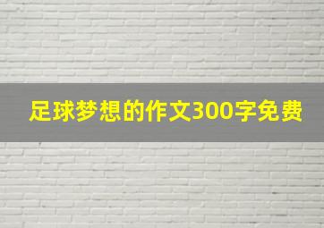 足球梦想的作文300字免费