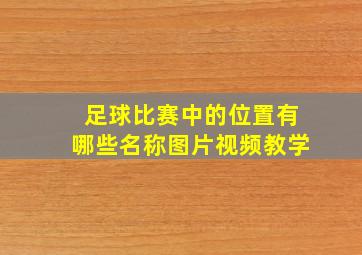 足球比赛中的位置有哪些名称图片视频教学