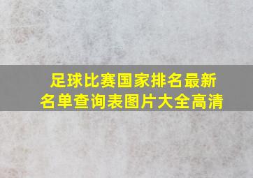 足球比赛国家排名最新名单查询表图片大全高清