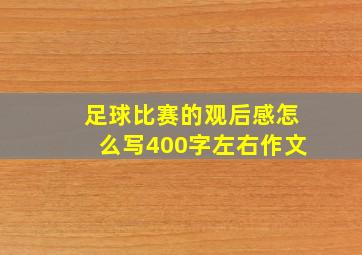 足球比赛的观后感怎么写400字左右作文