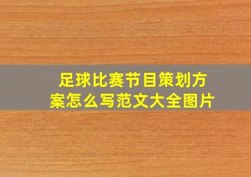 足球比赛节目策划方案怎么写范文大全图片