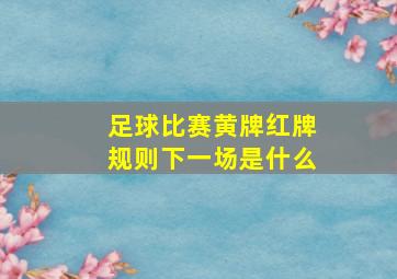 足球比赛黄牌红牌规则下一场是什么