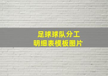 足球球队分工明细表模板图片