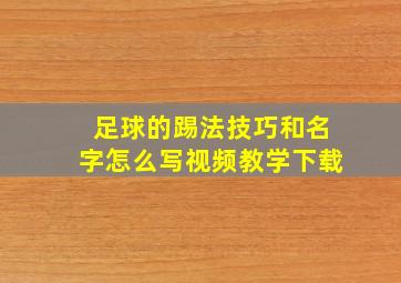 足球的踢法技巧和名字怎么写视频教学下载