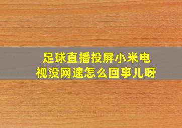 足球直播投屏小米电视没网速怎么回事儿呀