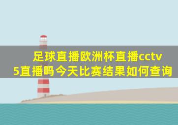 足球直播欧洲杯直播cctv5直播吗今天比赛结果如何查询