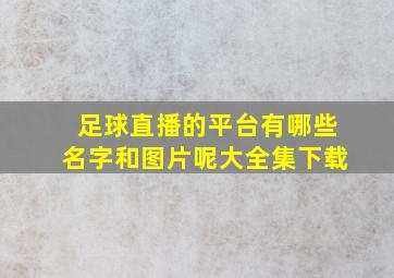 足球直播的平台有哪些名字和图片呢大全集下载