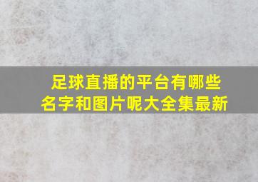 足球直播的平台有哪些名字和图片呢大全集最新