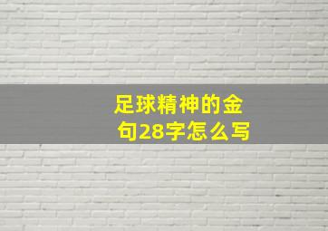 足球精神的金句28字怎么写