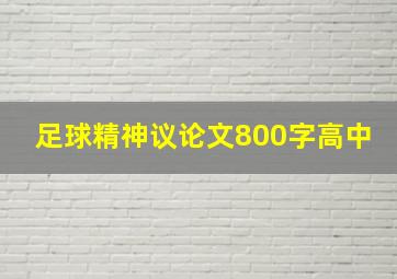 足球精神议论文800字高中