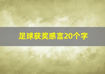 足球获奖感言20个字