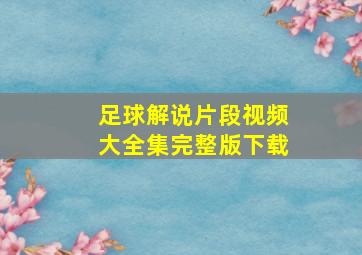 足球解说片段视频大全集完整版下载