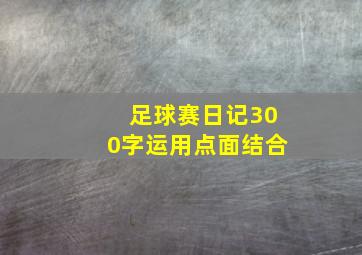 足球赛日记300字运用点面结合