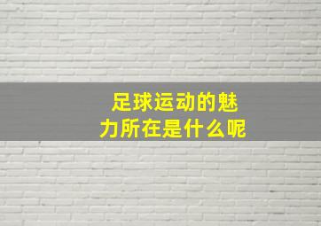 足球运动的魅力所在是什么呢