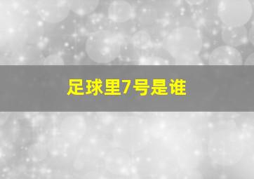 足球里7号是谁