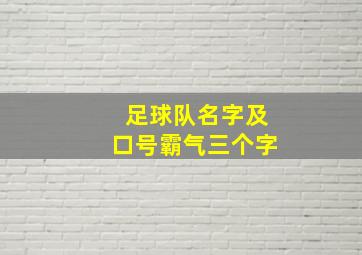 足球队名字及口号霸气三个字