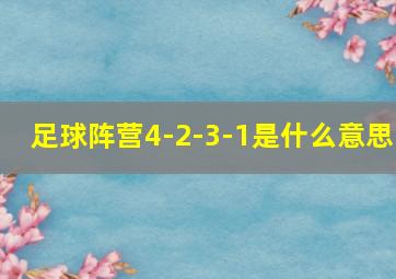 足球阵营4-2-3-1是什么意思