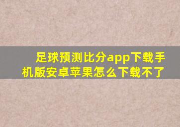 足球预测比分app下载手机版安卓苹果怎么下载不了