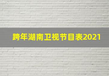 跨年湖南卫视节目表2021