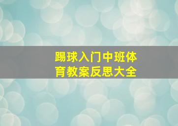 踢球入门中班体育教案反思大全